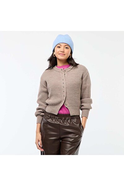 KİABİ Buttoned Chunky Knit Cardigan BROWN
