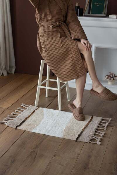 İrya Marble Single Bath Mat 100% Cotton 50X80 Brown