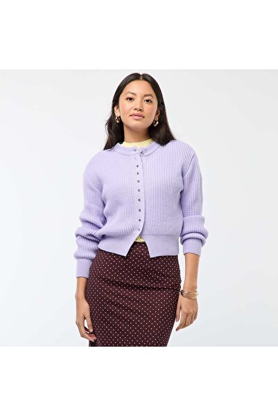 KİABİ Buttoned Chunky Knit Cardigan PURPLE