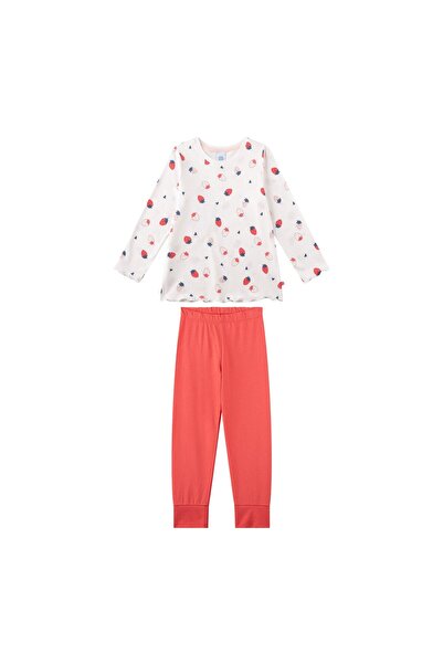 Sanetta Mädchen Schlafanzug, lang - Kids, Erdbeeren, Pyjama, Single Jersey