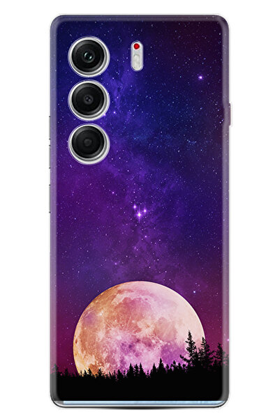 TECNO Camon 40 Pro Kılıf Boutique Baskılı Resimli Mor Ay Pcode -025