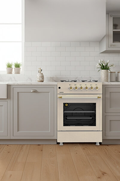 KUMTEL Rustik Bej Tam Boy Fırın 662S-40F