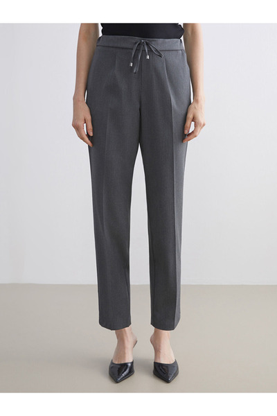 LC Waikiki Classic Gray Women's Elastic Waist Trousers