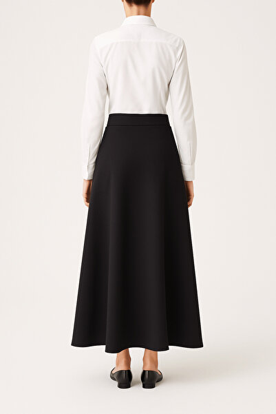 VELLICHOR Black Scuba Skirt