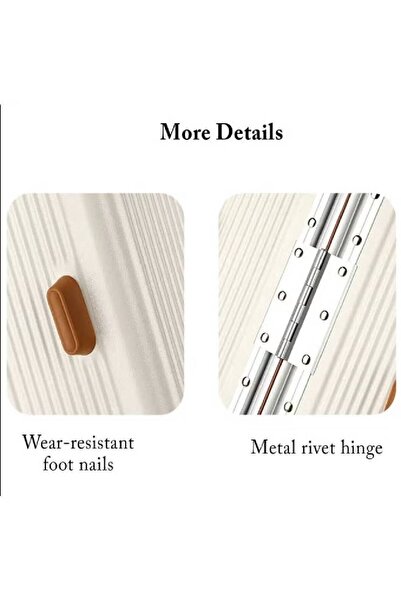 NKX Durable Hard Shell Trolley Suitcase Whi 4 Spinner Wheels 20*24 Inches Set of 2 Pc White Color