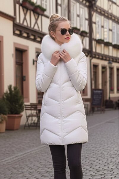 Toridas Winter Furry Hooded Women's Puffer Jacket