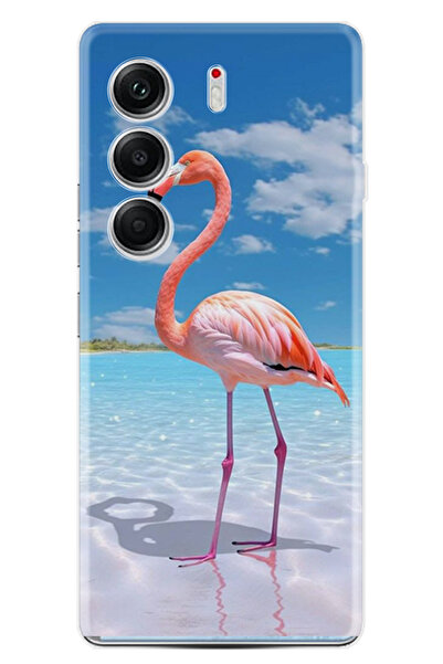 TECNO Camon 40 Pro Kılıf Boutique Baskılı Resimli Okaynus ve Flamingo Pcode -093