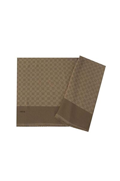 Aker Elegance Monogram Shawl - Milk Coffee 931