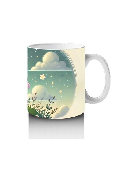 Wisdom Rain Cute Teddy Bear Patterned Mug Cup That Reads Nighttime Stories to Make Children Love Milk