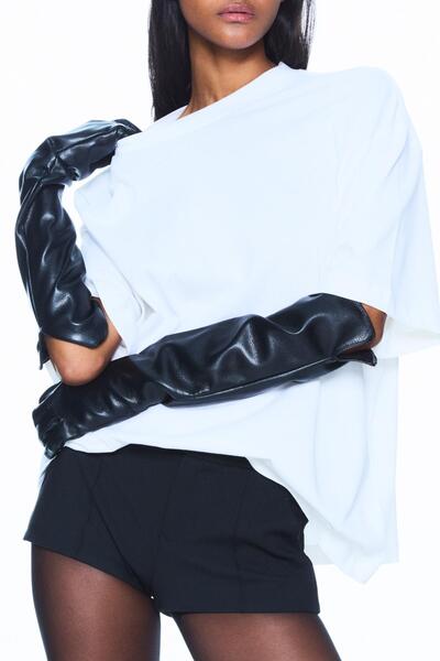 Bershka Long leather effect gloves