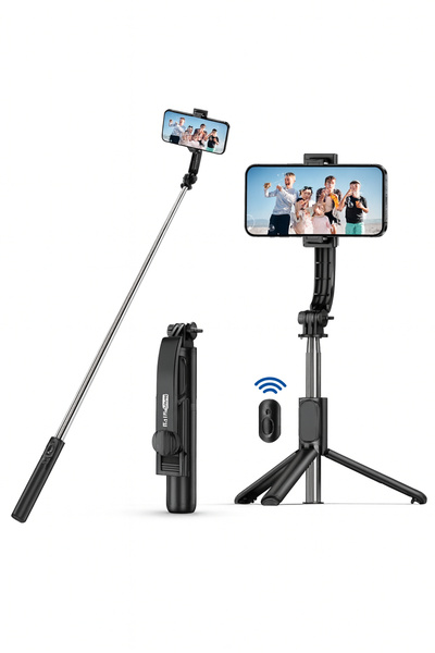 Ecuy Selfie Çubuğu Tripod Kablosuz Uzaktan Kumandalı Genişletilebilir 101cm Selfie Çubuğu Monopod