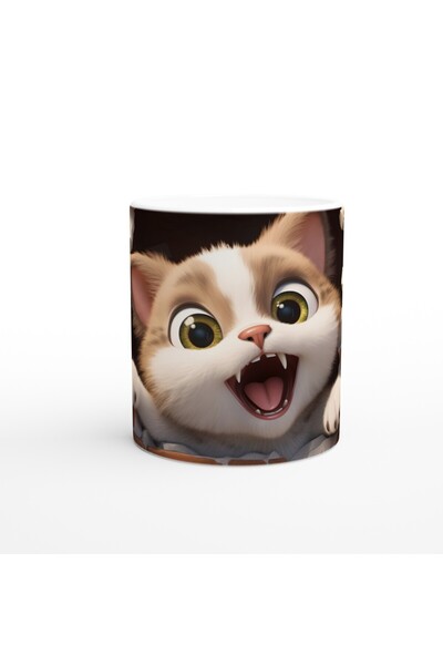 Wisdom Rain كوب مطبوع عليه طوب جدار الجرح للاعب القط