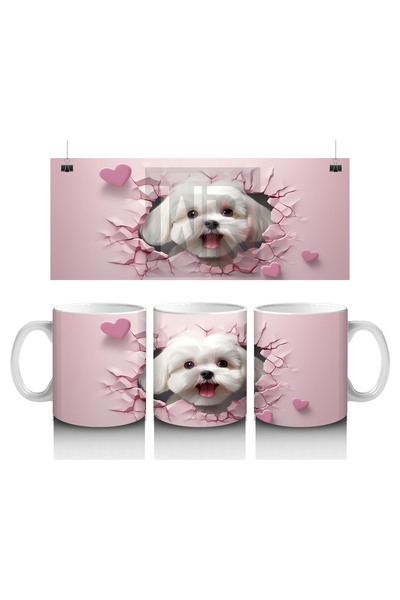 Wisdom Rain Cute Puppy Mug Cup Looking at the Heart Frame That Makes Children Love Milk