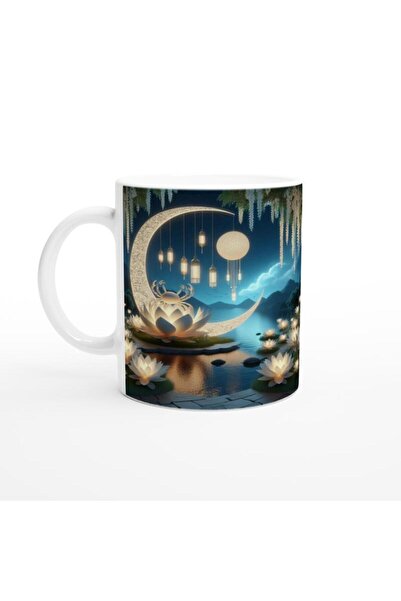 Wisdom Rain كوب قهوة مطبوع عليه برج السرطان - حديقة الأبراج في ضوء القمر Vs1