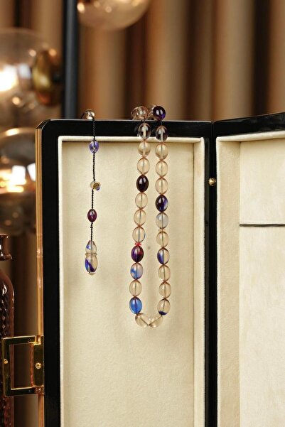 dergah tesbih Master Muhammet Tacir Systematic Design Beyzi Model Multi Color Fire-I Squeeze Prayer Beads