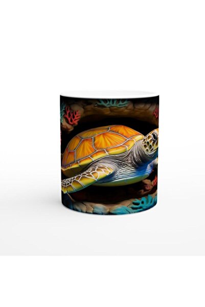 Wisdom Rain Orange Conch Turtle Mug