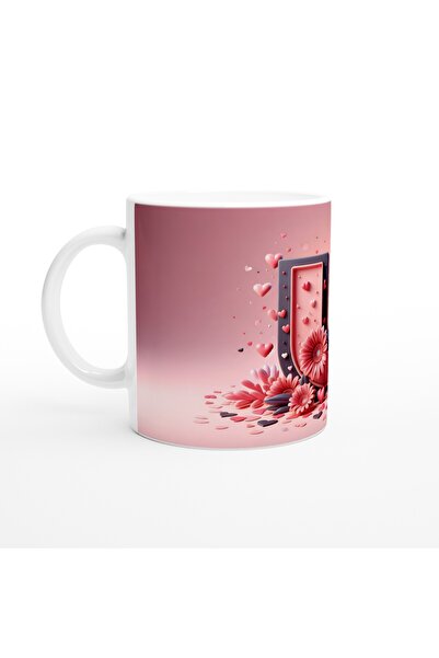 Wisdom Rain Letter U Stylish Detailed Mug Cup