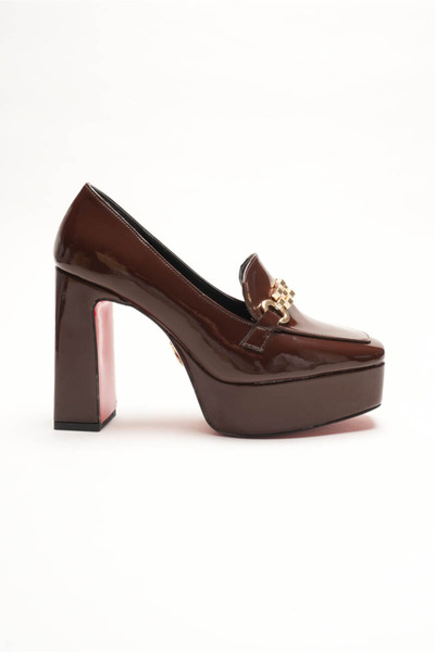 Ayakkabı Ateşi Platform Design Buckle Detailed Women's Mid-Heeled Shoes Vanera