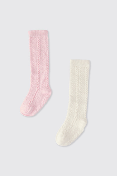 Panço Kız Bebek 2'li Dizaltı Çorap