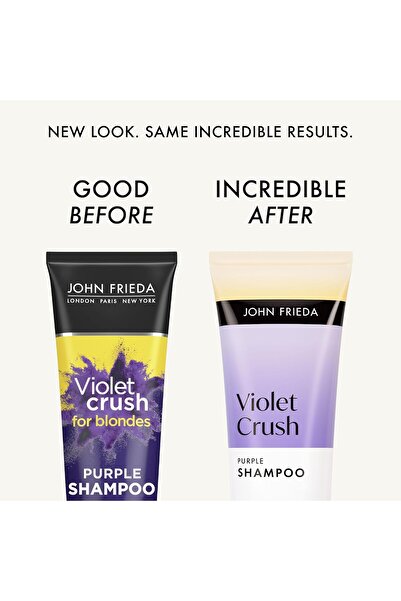 John Frieda Violet Crush Purple Shampoo for Blonde Hair Toner, 8.2 fl oz