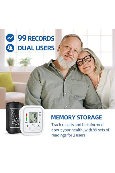 Houmt Automatic Digital Arm Blood Pressure Monitor - Large Display, One-Touch