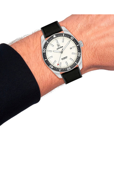 Tommy Hilfiger Αυτόματο Ανδρικό Ρολόι TH85 με Μπεζ Δερμάτινο Καντράν 40mm