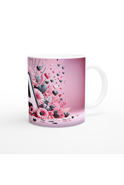 Wisdom Rain Letter a Decorative Alphabet Themed Mug Cup
