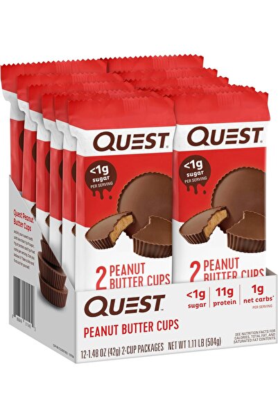 QUEST NUTRITION Peanut Butter Cups, High Protein, Low Carb, Gluten Free, Keto, 12 Count (17.76 oz)