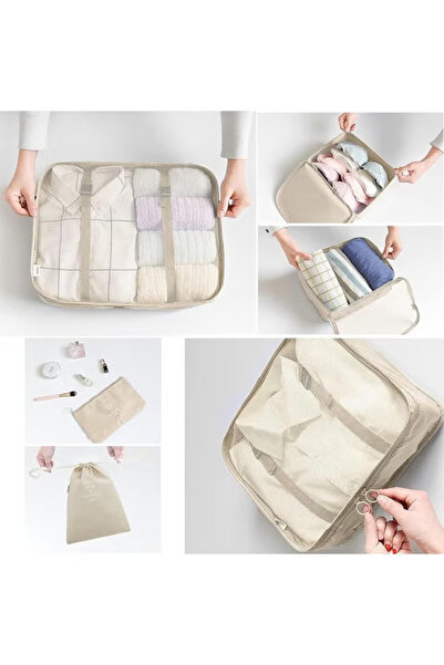 Generic Travel organizer set, 6-piece luggage storage bags, portable and reusable