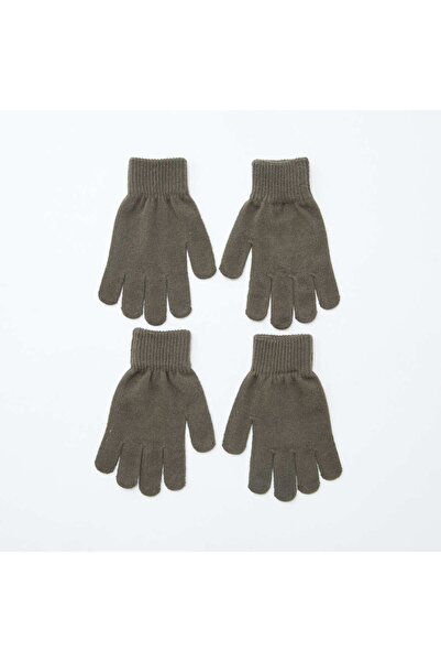 KİABİ 2-Pack Knitted Gloves KHAKI