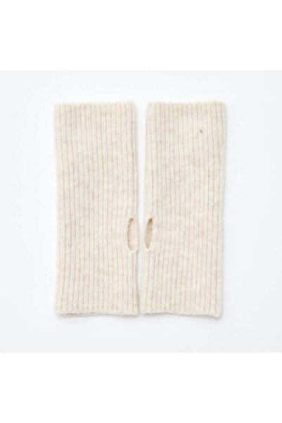 KİABİ قفازات بدون أصابع بلون سادة - بيج