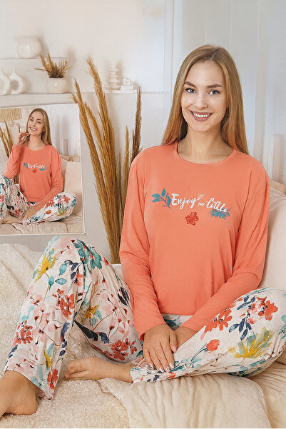 REMSA Γυναικείο Σετ Πιτζάμες με Σχέδιο Λουλούδια Saphire 0481 Λουλούδι Ρόδι