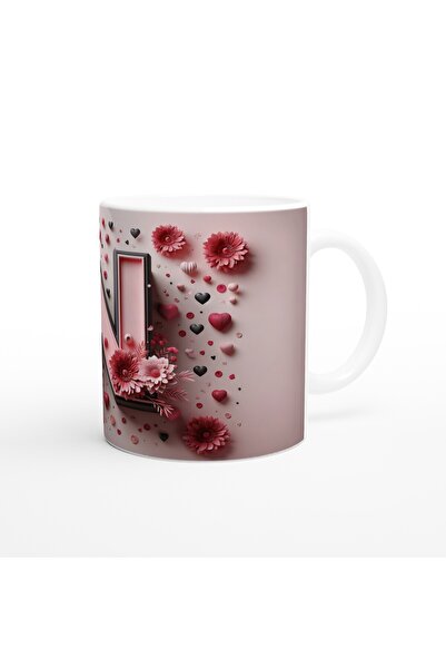 Wisdom Rain Letter N Stylish Detailed Alphabet Mug