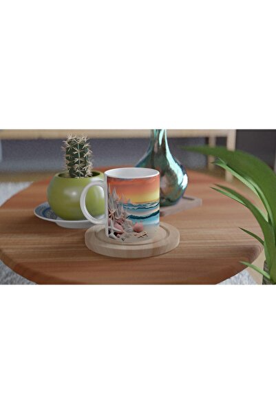 Wisdom Rain Fantastic Waves and Seashells Underwater Themed Mug Cup