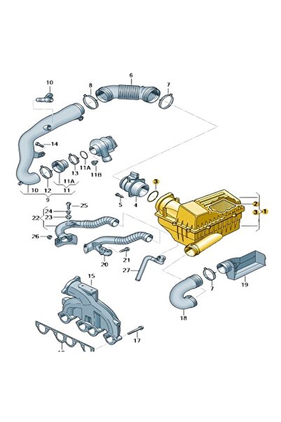 Bisra Skoda Yeti 2010-2013 1.6 Diesel Cay Air Filter Box 3C0129607Bd