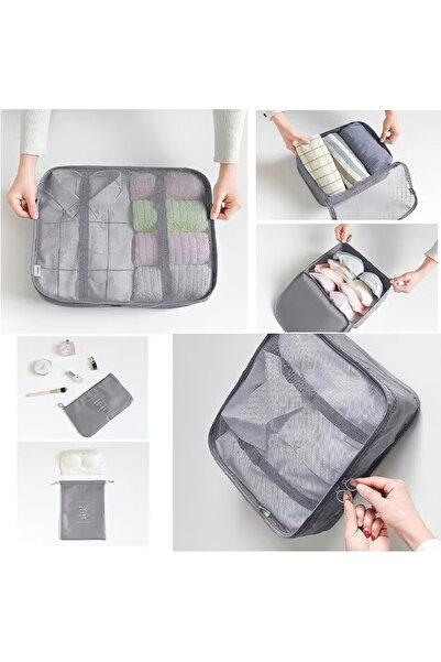 Generic Travel organizer set, 6-piece luggage storage bags, portable and reusable