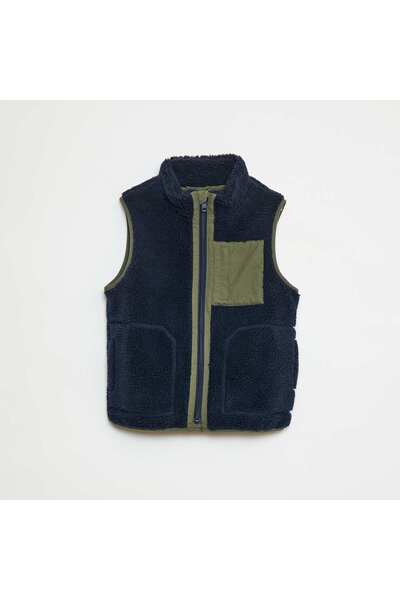 KİABİ Faux sheepskin gilet BLUE