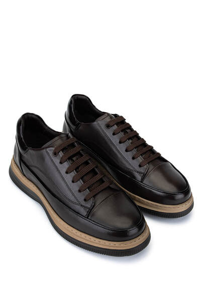 Tamer Tanca Men's Genuine Leather Brown Casual Shoes