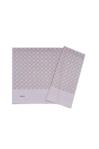 Aker شال أنيق مونوغرام - ليلك ناعم 991