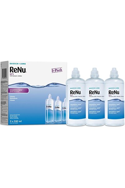 Renu Multi-Purpose Contact Lens Solution 3 x 240 ml (Lens Case Included)