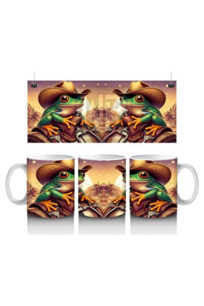 Wisdom Rain كوب على شكل ضفدع رعاة البقر يحب الأطفال الحليب