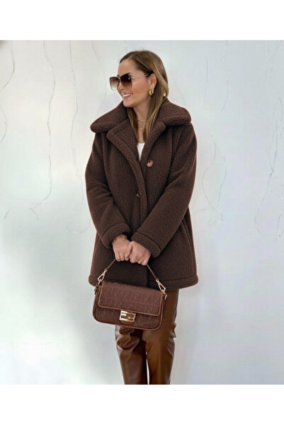 MODA Trend uzun kollu yakalı önden düğmeli kaban