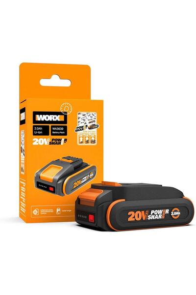 WORX WA3639 20Volt 2.0Ah. Li-ion PowerShare Yedek Akü