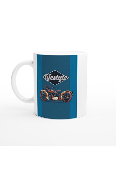 Wisdom Rain نمط الحياة - كوب كوب بطابع دراجة نارية عتيق من لايف ستايل