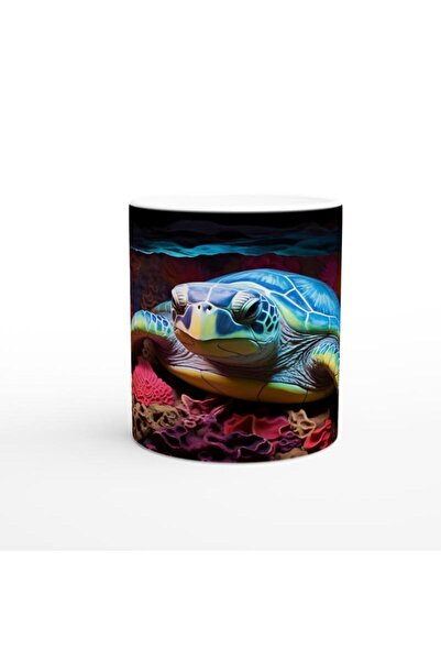 Wisdom Rain Colorful Cave Resting Water Turtle Mug