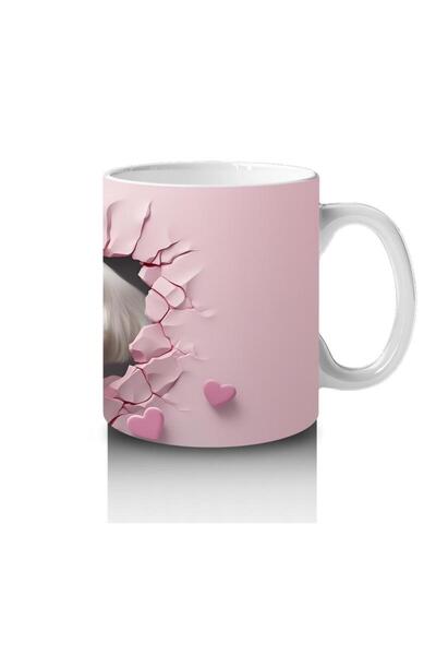 Wisdom Rain Cute Puppy Mug Cup Looking at the Heart Frame That Makes Children Love Milk
