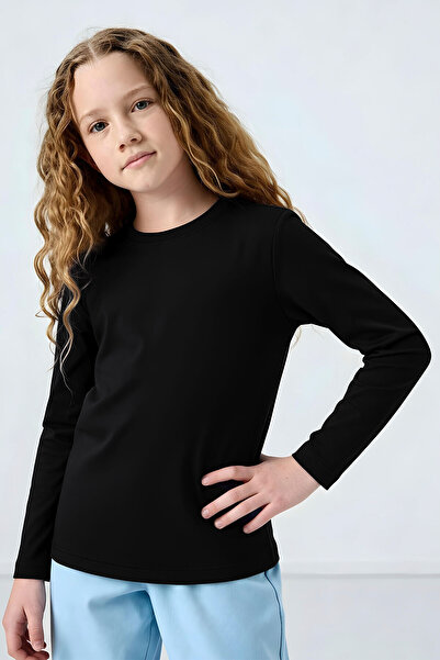 TOMMY LIFE Standard Fit Basic O Neck 2-Pack Black Unisex Kids T-Shirt - 11328-11329