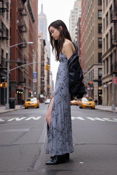 Bershka Askılı tül midi elbise