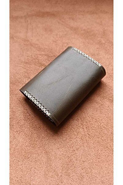 cgderi Genuine Real Leather 10 Compartment Women Men Accordion Wallet Card Holder Khaki Green