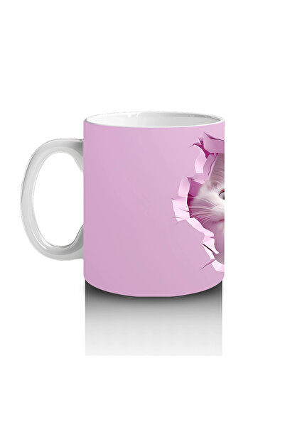 Wisdom Rain Two Sweet Kittens in a Heart-Shaped Crack Mug